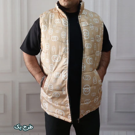 پافر مردانه طرح 1 زمینه کرم